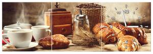 Obraz s hodinami Chutné raňajky - 3 dielny Rozmery: 30 x 90 cm