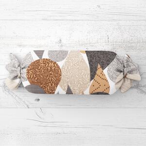 Biante Vankúš valec bonbon Sandra SA-507 Hnedo-sivé kvapky s ornamentami 15x40 cm
