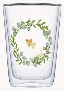 Pohár na latte macchiato z borosilikátového skla Two Hearts
