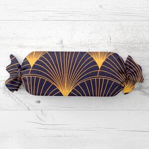Biante Vankúš valec bonbon Sandra SA-504 Oranžové vejáre na tmavo modrom 15x40 cm