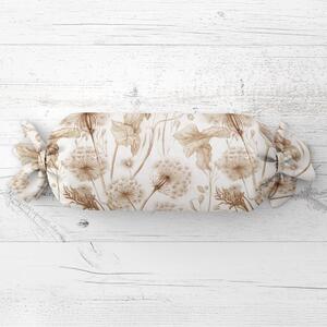 Biante Vankúš valec bonbon Sandra SA-518 Jesenné púpavy na bielom 15x40 cm