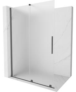 Mexen Velar, sprchová zástena s posuvnými dverami Walk-in 130 x 200 cm, 8mm sklo námraza, grafit brúsený, 871-130-000-33-66