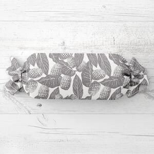 Biante Vankúš valec bonbon Sandra SA-511 Sivé ananásy na bielom 15x40 cm