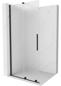 Mexen Velar, sprchová zástena s posuvnými dverami Walk-in 80 x 200 cm, 8mm sklo námraza, čierna matná, 871-080-000-33-70