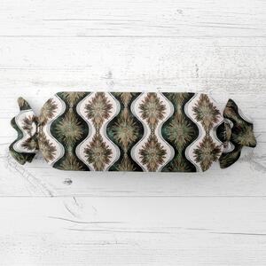 Biante Vankúš valec bonbon Sandra SA-542 Okrasné hviezdy na zelenom/bielom 15x40 cm