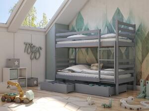 Poschodová posteľ Aero, Rozmer postele: 90x200 cm, 049-farby: sivá Mirjan24 5903211107986