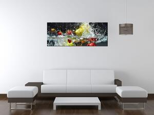 Obraz s hodinami Sladké ovocie Rozmery: 100 x 40 cm