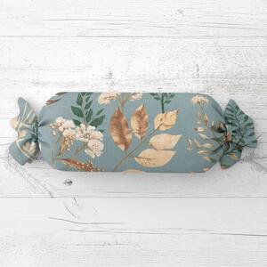 Biante Vankúš valec bonbon Sandra SA-551 Jesenné vetvičky na sivomodrom 15x40 cm