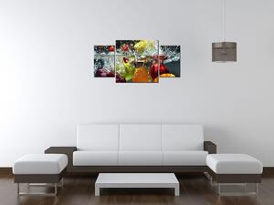 Obraz s hodinami Sladké ovocie - 3 dielny Rozmery: 90 x 30 cm