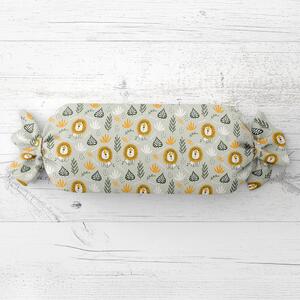 Biante Detský vankúš valec bonbon Sandra SA-565 Levy na sivom 15x80 cm