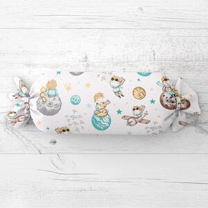 Biante Detský vankúš valec bonbon Sandra SA-561 Malý princ na bielom 15x40 cm