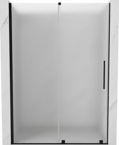 Mexen Velar, posuvné sprchové dvere do otvoru 130 cm, 8mm sklo námraza, čierna matná, 871-130-000-31-70