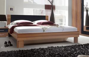 VERA posteľ s nočnými stolíkmi, orech červený/čierna