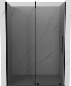 Mexen Velar, posuvné sprchové dvere do otvoru 130 cm, 8mm šedé sklo, čierna matná, 871-130-000-41-70
