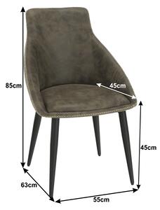 KONDELA Jedálenská stolička, hnedá látka s efektom brúsenej kože, DARAY