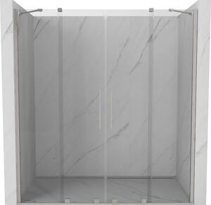 Mexen Velar Duo, posuvné sprchové dvere do otvoru 170 cm, 8mm číre sklo, brúsená oceľ, 871-170-000-02-97