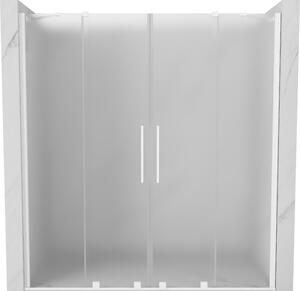 Mexen Velar Duo, posuvné sprchové dvere do otvoru 170 cm, 8mm sklo námraza, biela matná, 871-170-000-32-20
