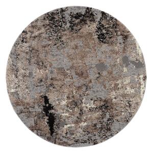Kruhový Shaggy koberec Juwel Liray 547 hnedá mix 1,20 x 1,20 m