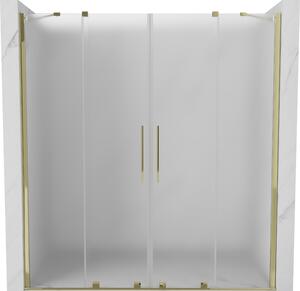 Mexen Velar Duo, posuvné sprchové dvere do otvoru 170 cm, 8mm sklo námraza, zlatá lesklá, 871-170-000-32-50