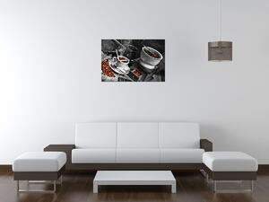 Obraz s hodinami Káva arabica Rozmery: 30 x 30 cm
