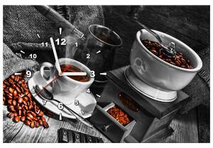 Obraz s hodinami Káva arabica Rozmery: 60 x 40 cm