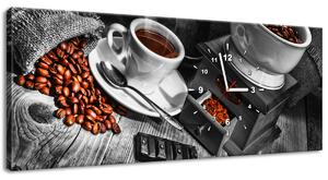 Obraz s hodinami Káva arabica Rozmery: 40 x 40 cm
