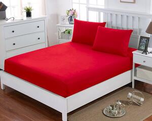HoD Plachta s gumkou Jersey PLUS Červená Bavlna Rozmer v cm: 90 x 200