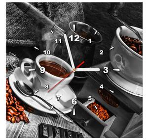 Obraz s hodinami Káva arabica Rozmery: 100 x 40 cm