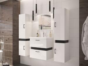 Kúpeľňový nábytok Torvaldi II, Sifón: bez sifónu, Umývadlo: nie, Farby: biela / biela + čierny mat Mirjan24 5903211250668