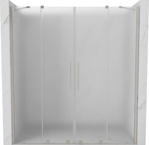 Mexen Velar Duo, posuvné sprchové dvere do otvoru 170 cm, 8mm sklo námraza, brúsená oceľ, 871-170-000-32-97