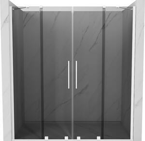 Mexen Velar Duo, posuvné sprchové dvere do otvoru 170 cm, 8mm šedé sklo, biela matná, 871-170-000-42-20
