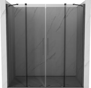 Mexen Velar Duo, posuvné sprchové dvere do otvoru 200 cm, 8mm šedé sklo, grafit brúsený, 871-200-000-42-66