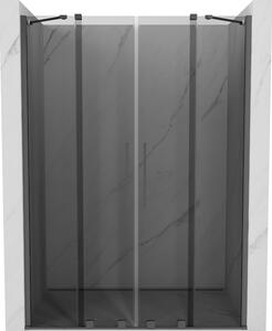 Mexen Velar Duo, posuvné sprchové dvere do otvoru 140 cm, 8mm šedé sklo, brúsený grafit, 871-140-000-42-95