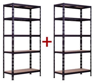 Policový regál 1+1 ZADARMO, nosnosť 175 kg, 1800 x 900 x 450 mm