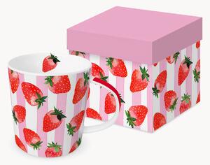 Hrnček z nového kostného porcelánu Strawberry & Stripes