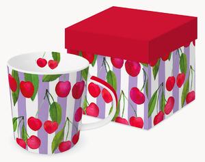 Hrnček z nového kostného porcelánu Cherry & Stripes