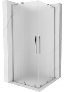 Mexen Velar L Duo, sprchový kút s posuvnými dverami 80 x 80 cm, 8mm sklo námraza, chrómová, 871-080-080-02-33-01