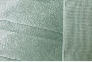 Zelený jednofarebný koberec s geometrickým motívom v luxusne ele