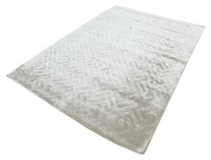 Moderný geometrický koberec Handloom strieborno krémový 1,40 x 2,00m 1,40 x 2,00 m
