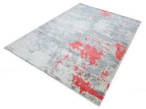 Moderný dizajnový koberec Handloom 1,70 x 2,40m červeno šedý 1,70 x 2,40 m