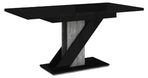 Moderný stôl Exalior (čierny lesk + betón). Vlastná spoľahlivá doprava až k Vám domov. 1054137