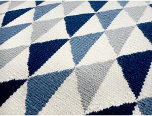 Vlnený tkaný koberec Nina 6000 modrý 0,70 x 1,40 m