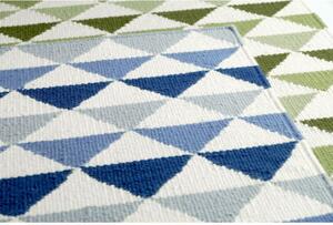 Vlnený tkaný koberec Nina 6000 modrý 0,70 x 1,40 m