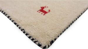 Vlnený béžový koberec Gabbeh 0,80 x 1,50 m