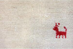 Vlnený béžový koberec Gabbeh 0,80 x 1,50 m
