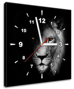 Obraz s hodinami Lev v tieni Rozmery: 30 x 30 cm