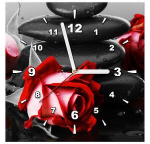 Obraz s hodinami Roses and spa Rozmery: 60 x 40 cm