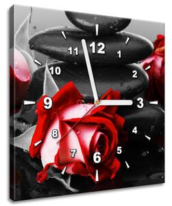 Obraz s hodinami Roses and spa Rozmery: 30 x 30 cm