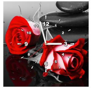 Obraz s hodinami Roses and spa Rozmery: 30 x 30 cm