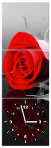 Obraz s hodinami Roses and spa - 3 dielny Rozmery: 30 x 90 cm